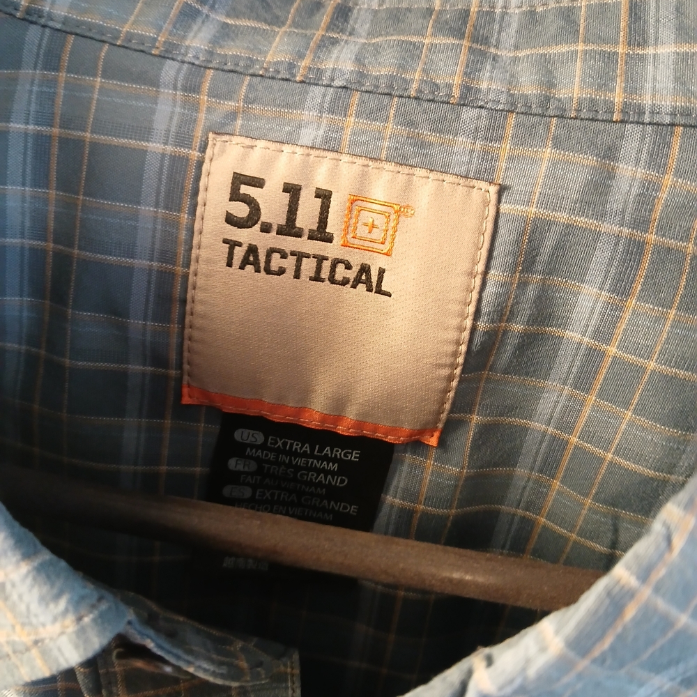 5.11 Tactical Men's Short Sleeve Plaid Snap-Down Shirt - Picture 2 of 5